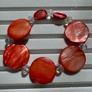 Elegant Orange Shell Bracelet